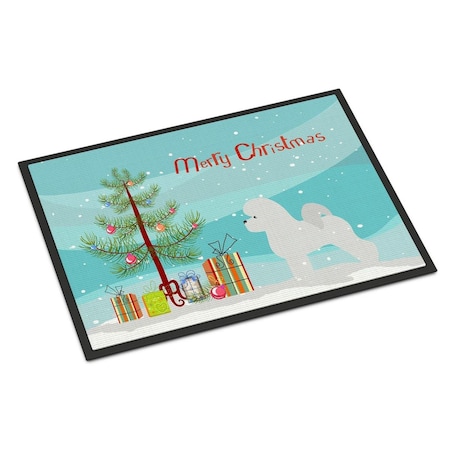 Carolines Treasures Bichon Frise Merry Christmas Tree Indoor or Outdoor Mat 18x27 BB2963MAT